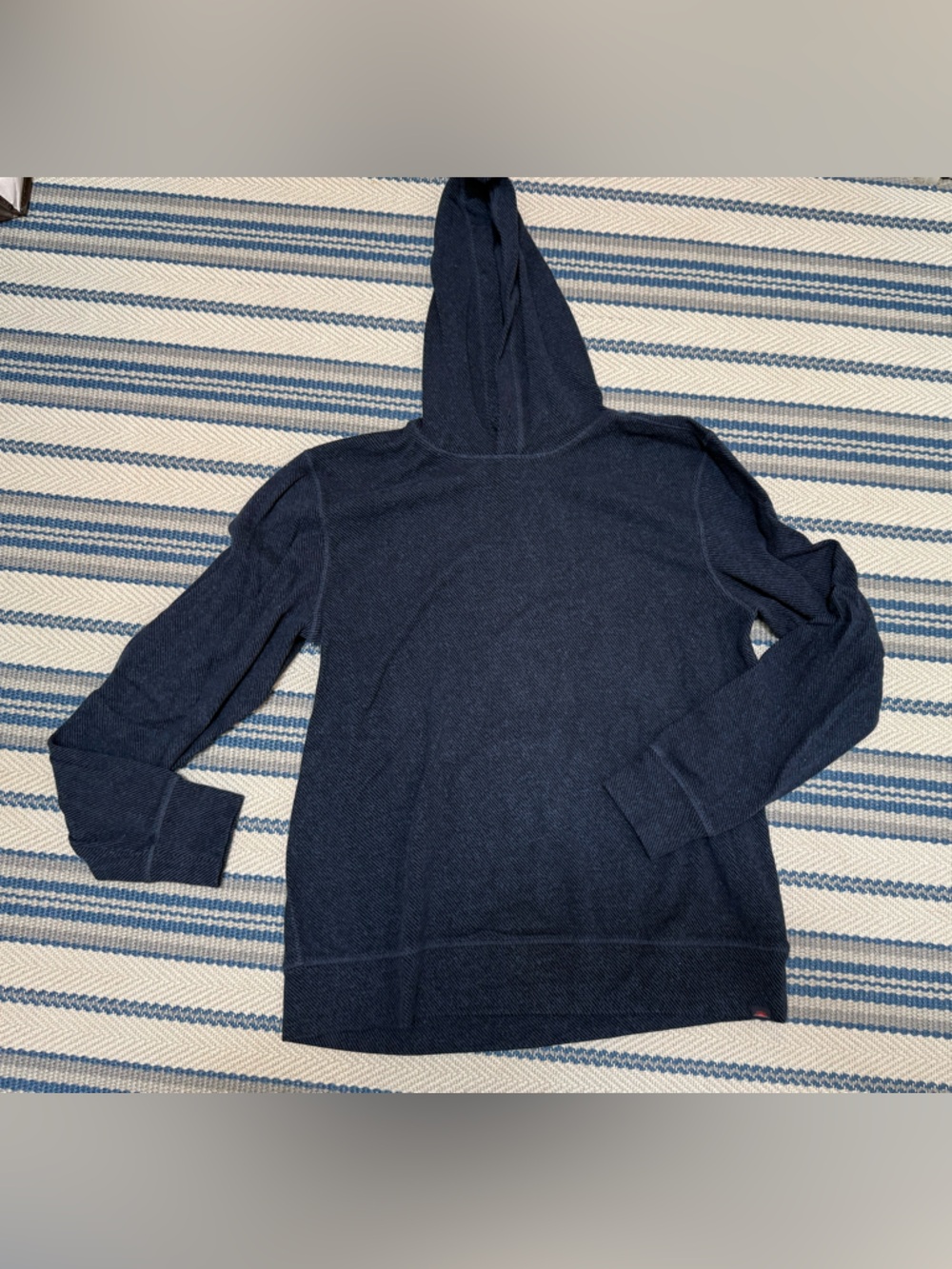 Faherty Navy Hooded Knit Pullover